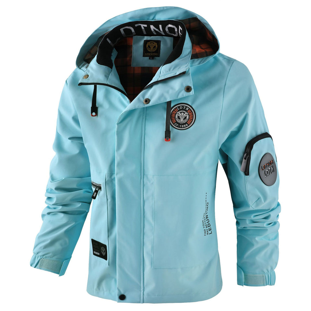 Herren nan wasserdichte Parka-Jacke mit Kapuze, mehrfachen Utility-Taschen, verstärkten Ärmelabschlüssen und winddichter Membran Drune