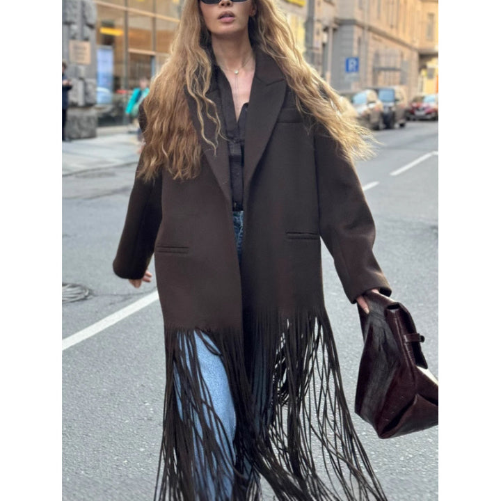 Damen Oversized Fransenjacke Drune