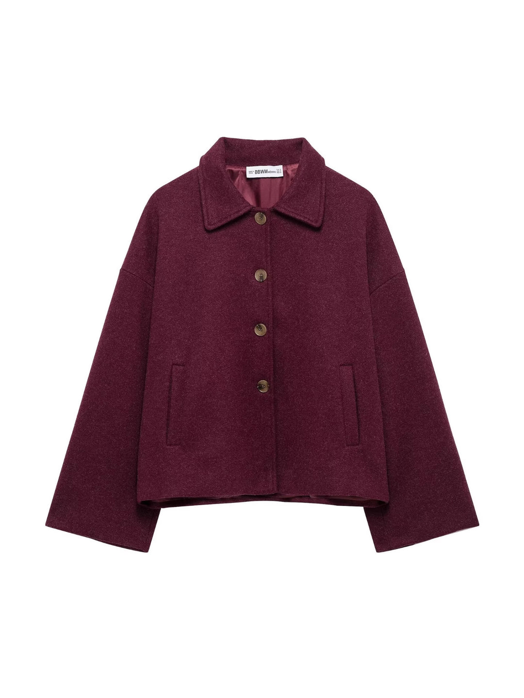 Damen schicke Blousonjacke aus weichem Stoff mit Knopfverschluss und Taschen Drune