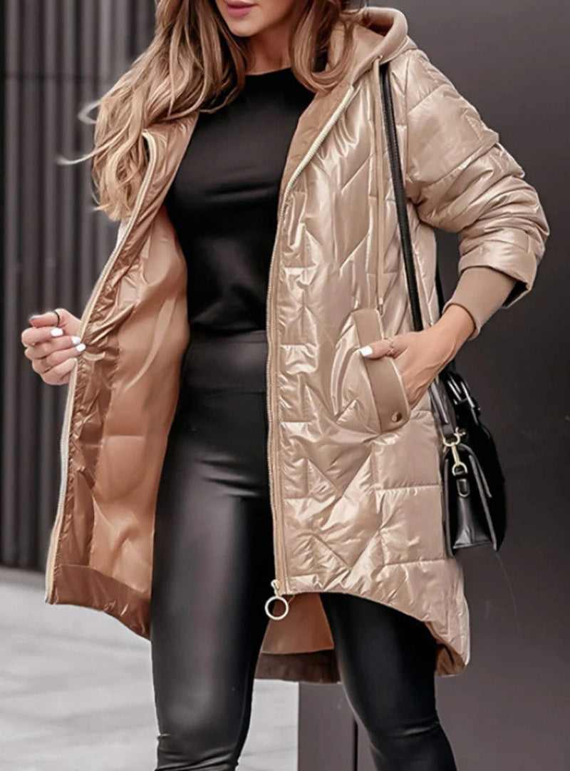 Damen Steppjacke mit Kapuze und lässiger Passform Drune