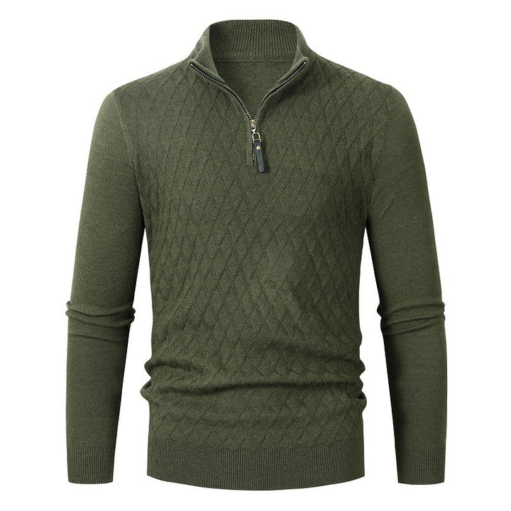 Herren Strickpullover mit Stehkragen und Reißverschluss Drune
