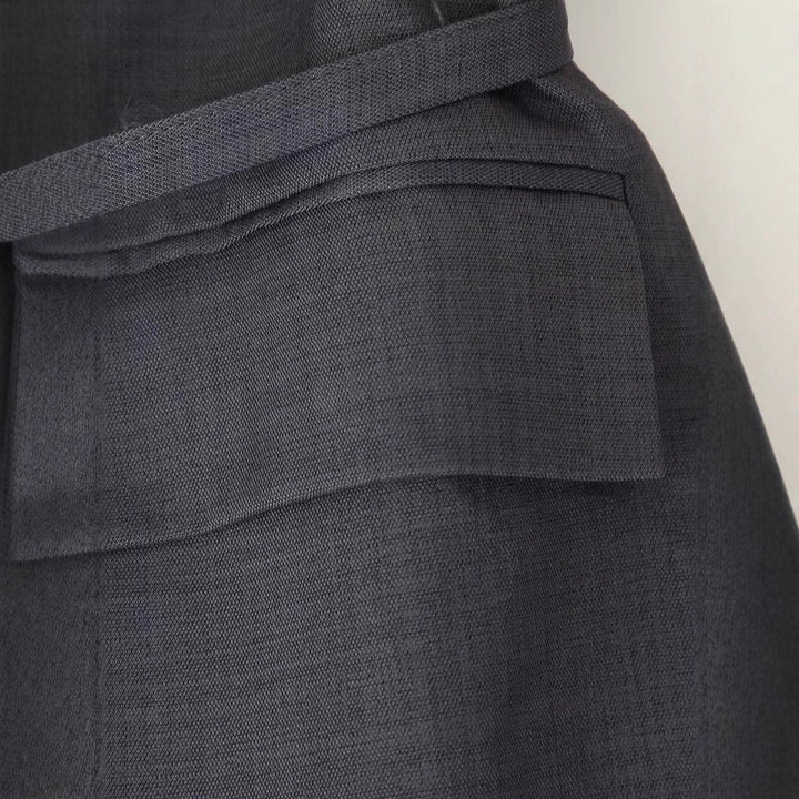 Damen modische Blazerjacke mit Bindegürtel Drune
