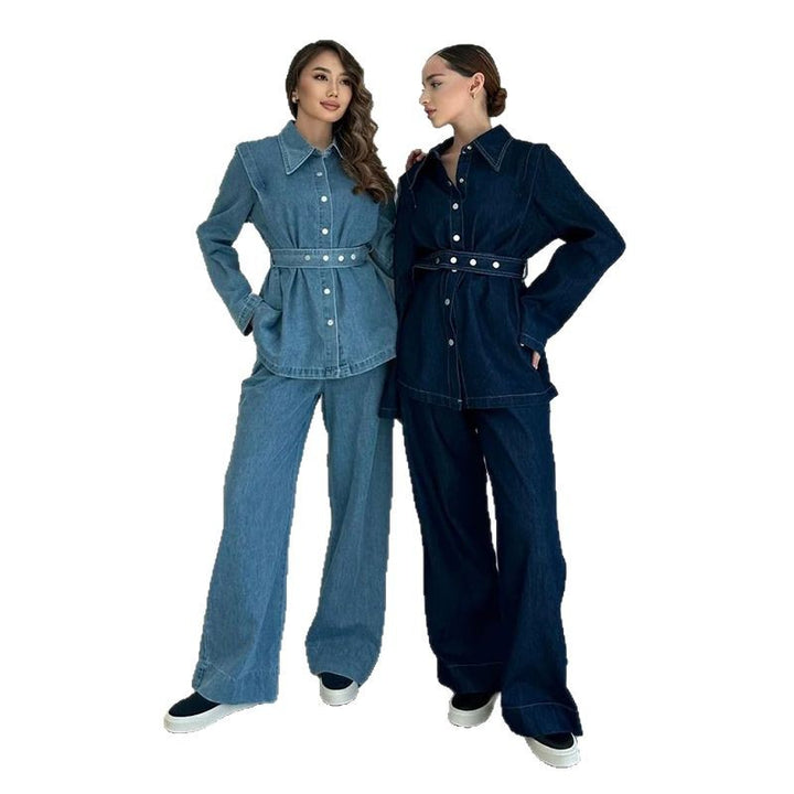 Damen Denimjacke mit Taillengürtel Drune