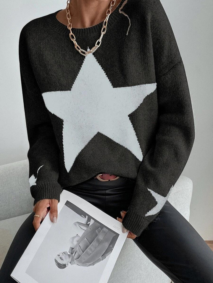 Drune Big Stars Pullover Rundhals Sweatshirt