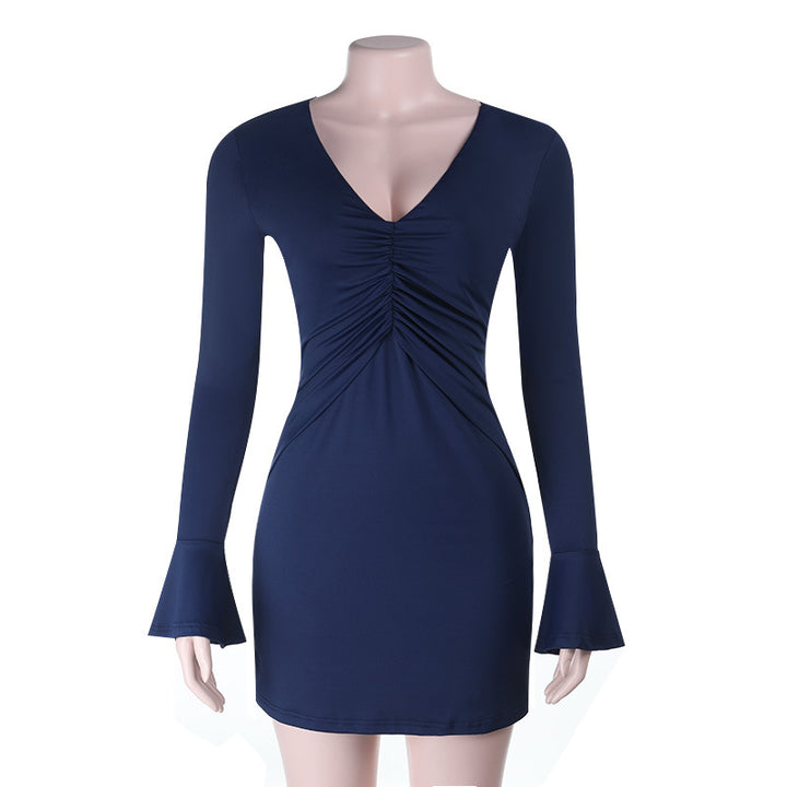 Damen Minikleid mit eleganten Rüschendetails und figurbetontem Schnitt Drune