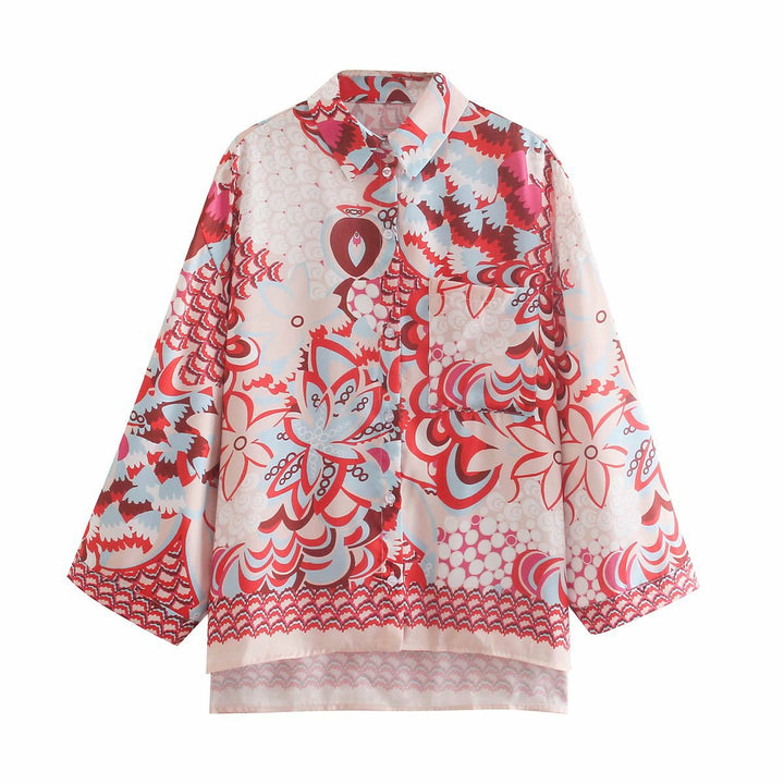 Damen Blusenset mit floralem Muster und Shorts Drune