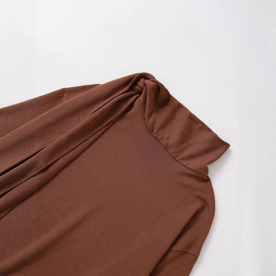 Damen lässiger Strickpullover mit asymmetrischem Kragen Drune