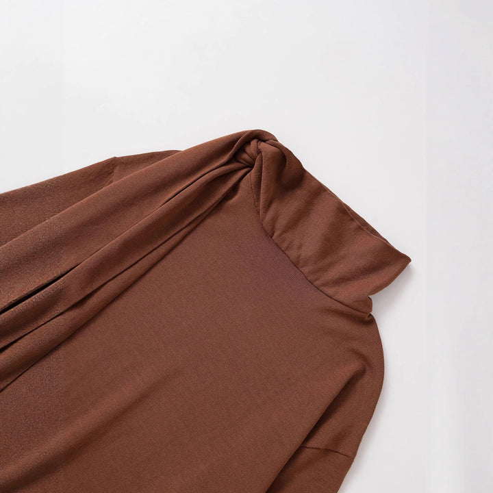 Damen lässiger Strickpullover mit asymmetrischem Kragen Drune
