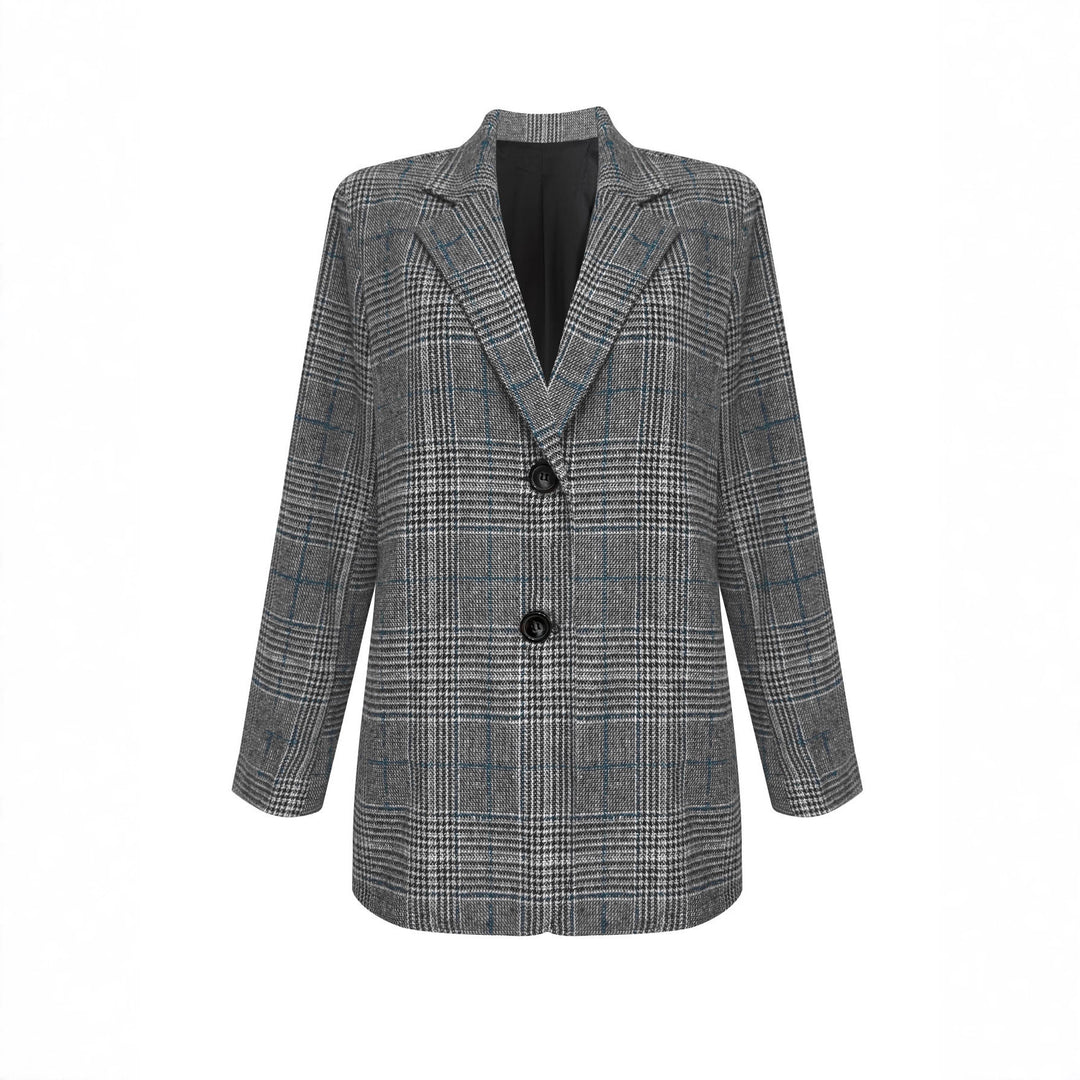 Damen Karo Blazer mit klassischem Schnitt und eleganten Details Drune