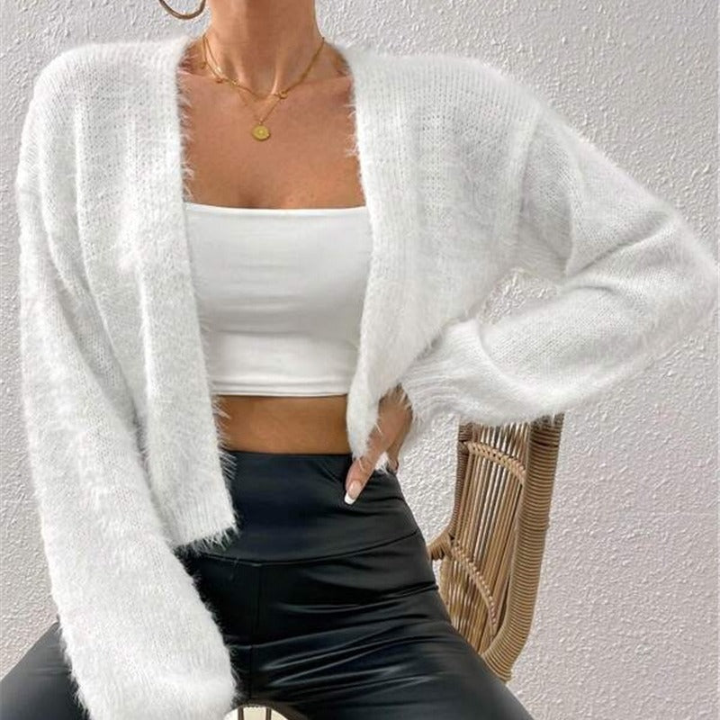 Damen kuschelige Strickjacke Drune