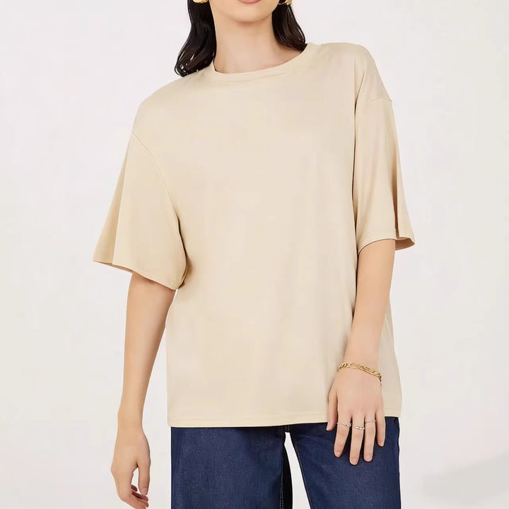 Damen Übergröße Shirt mit lässigem Schnitt und kurzarm Drune