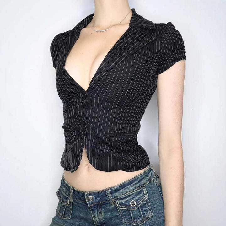 Damen Blazer mit tailliertem Schnitt und modernen Streifen Drune