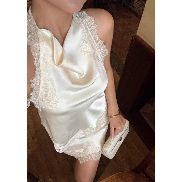 Damen Raffiniertes Abendkleid mit Spitze und fließendem Schnitt Drune