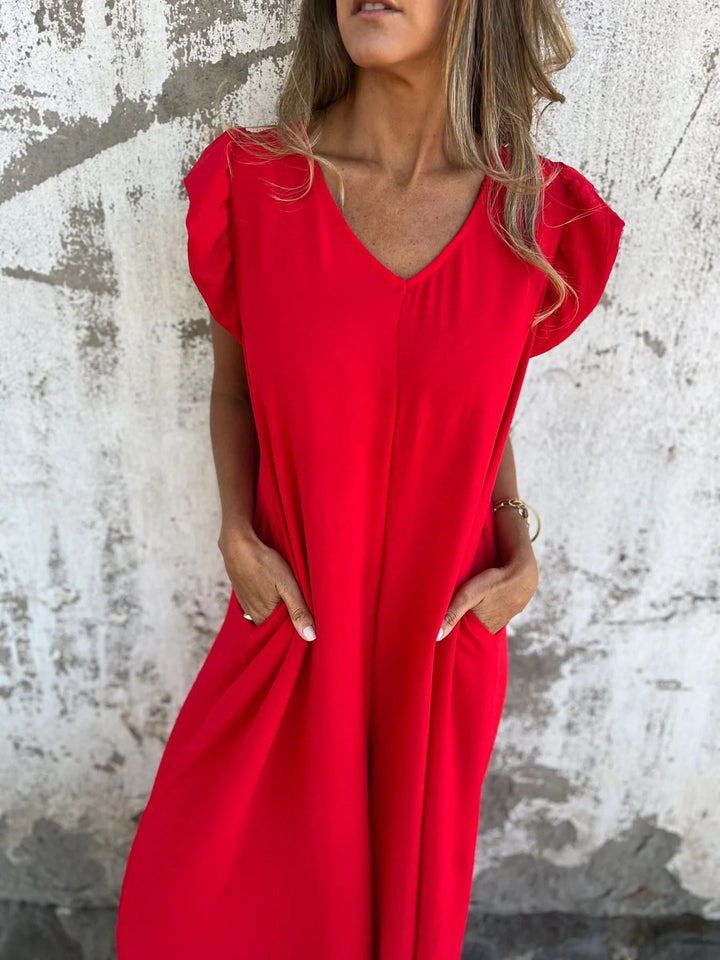 Damen Leichtes Maxikleid im modischen Leopardenlook mit Seitentaschen Drune