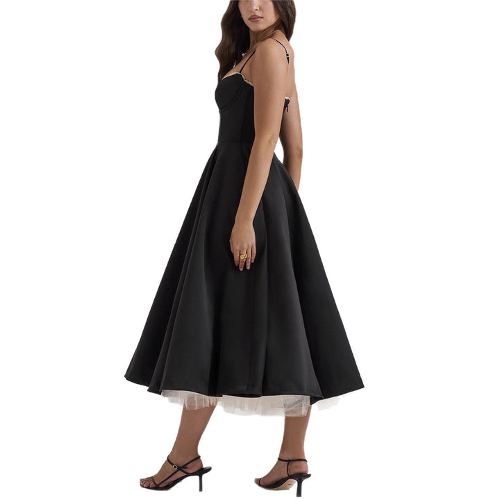 Damen nan Bustierkleid mit geformtem Mieder, weichem Tellerrock, integriertem Tüll-Unterzug und Eingrifftaschen Drune