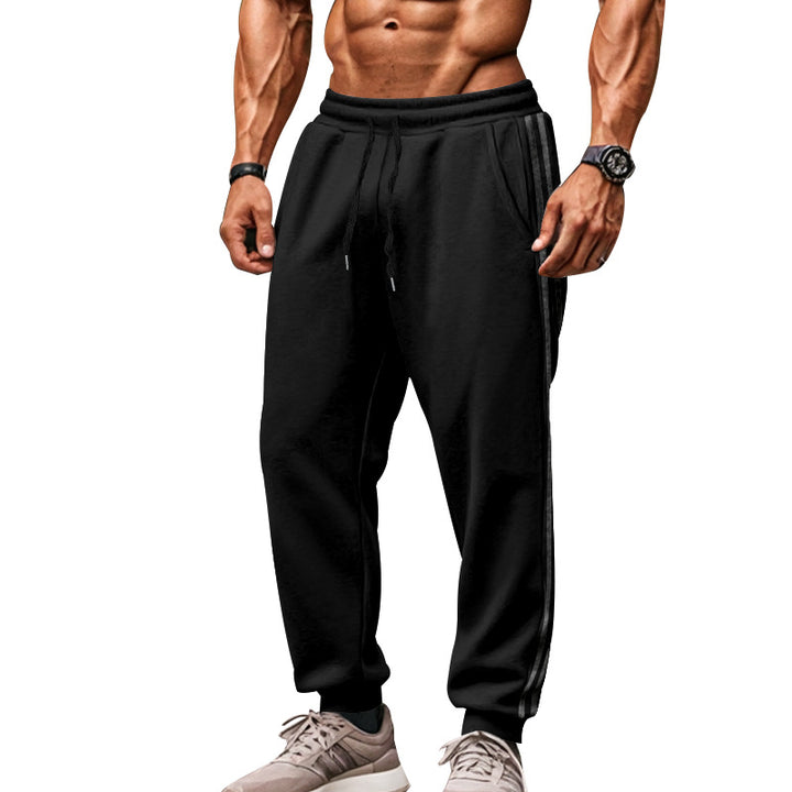 Herren Bequeme Sporthose mit kontrastierenden Seiteneinsätzen und elastischem Bund Drune