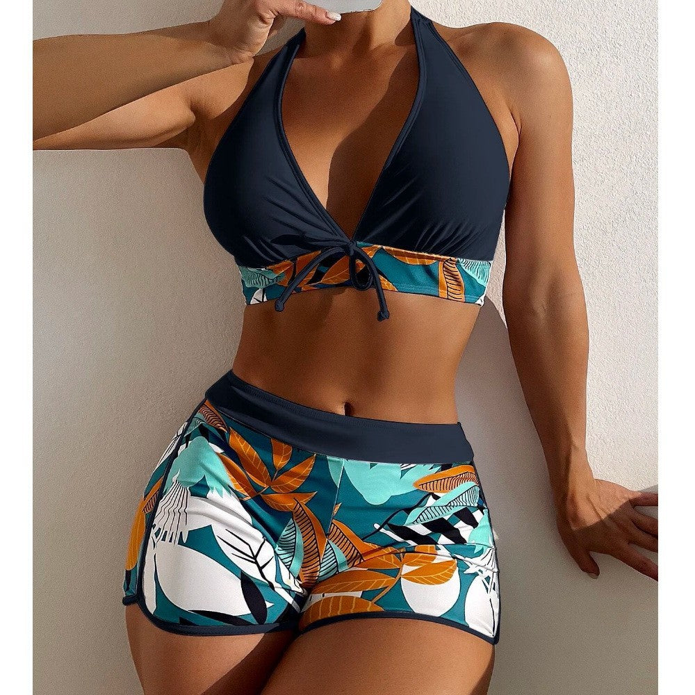 Damen Bikini-Set mit verspieltem Pflanzenmuster Drune