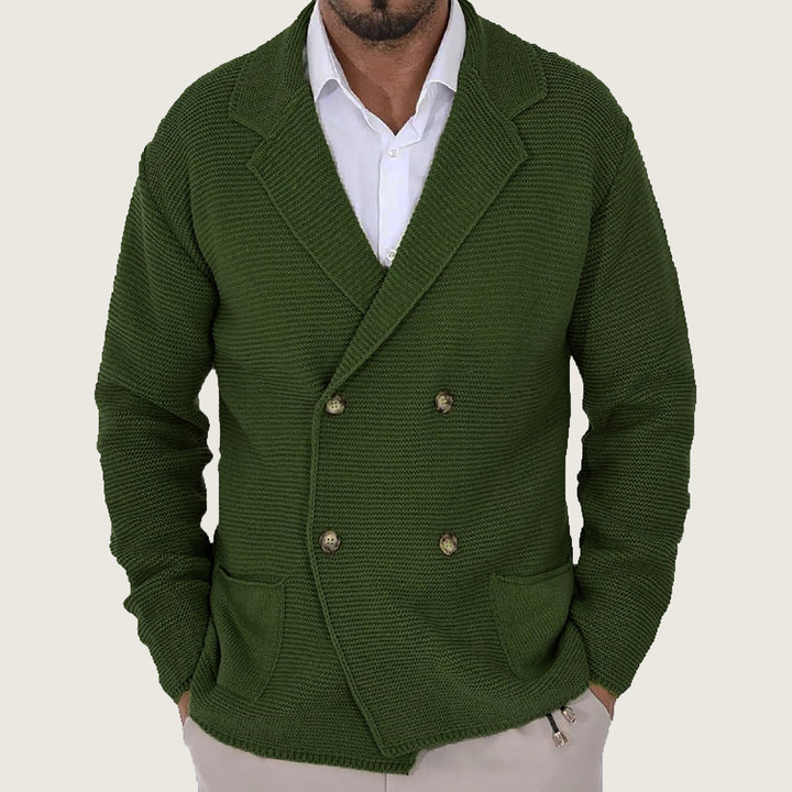 Herren Strickjacke mit doppelter Knopfleiste und modernen Taschen Drune