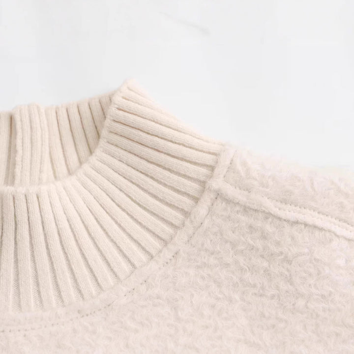 Damen Grobstrickpullover mit hohem Kragen Drune