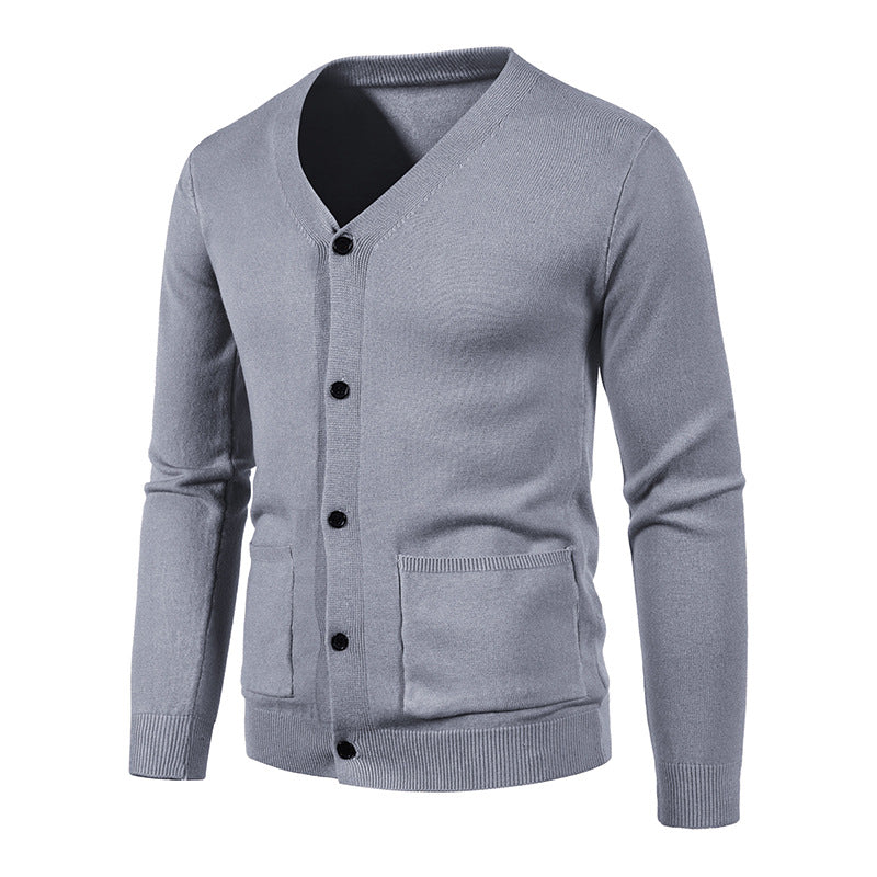 Herren Strickjacke mit V-Ausschnitt und praktischen Taschen Drune
