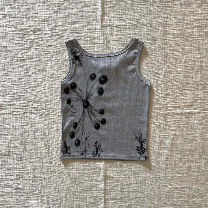 Damen modisches Top mit kreativen Druck Drune