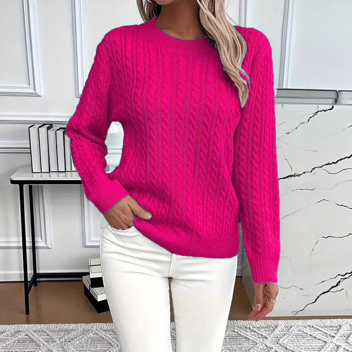 Damen Strickpullover mit elegantem Zopfdesign Drune