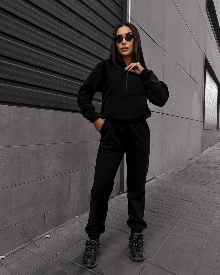 Damen sportlicher Hoodie und Jogginghose Set Drune