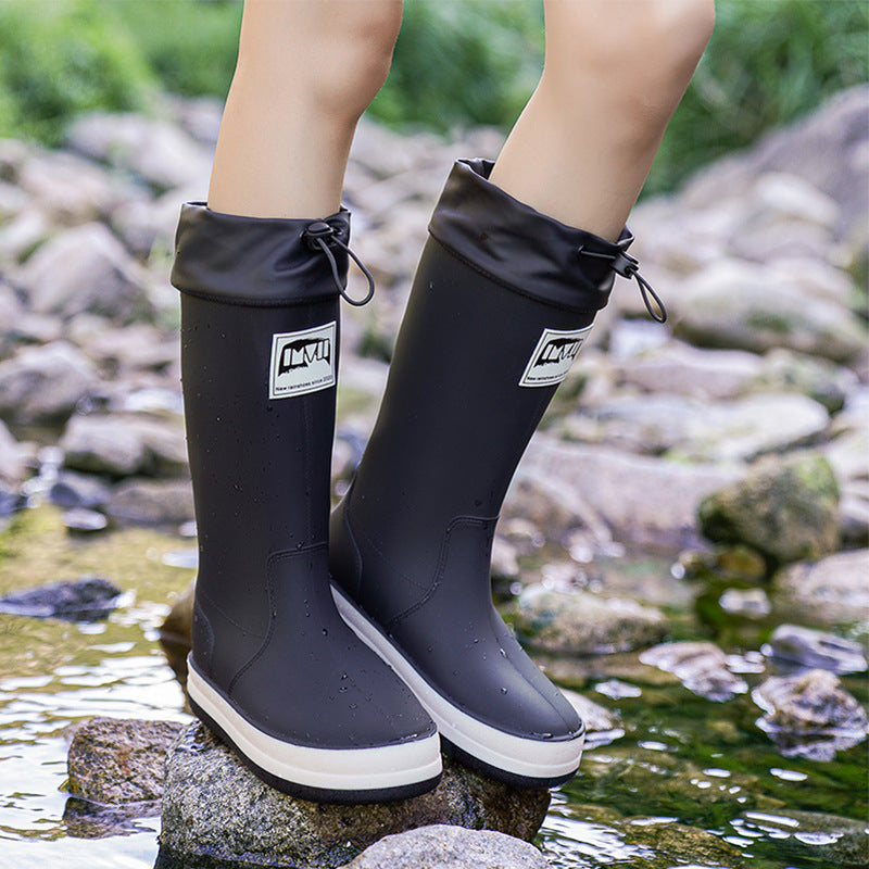 Damen robuste Gummistiefel mit verstellbarem Schaft und rutschfester Sohle Drune