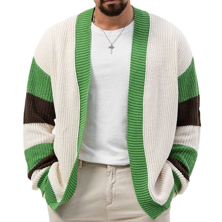 Herren Strickjacke mit modernem Farbblock-Design Drune