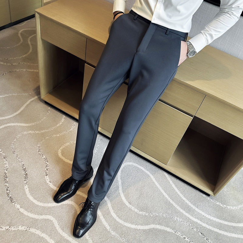 Herren elegante Anzughose aus leichtemStretchmaterial mit seitlichen Taschen Drune