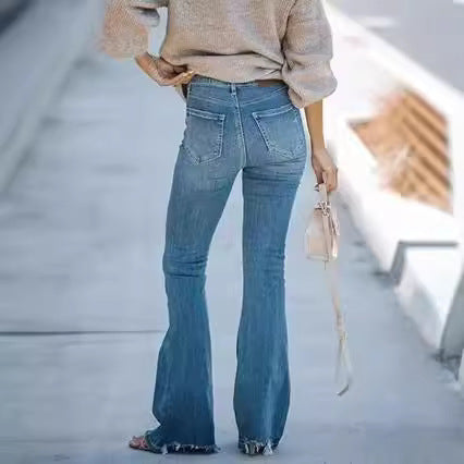 Damen zeitlose Jeans im modernen Schnitt mit cropped Bein Drune