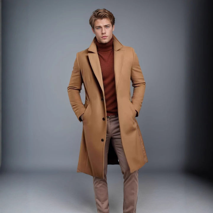 Herren eleganter Wintermantel mit schickem Revers Drune