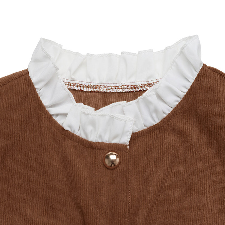 Damen Midikleid mit eleganter Knopfleiste, 4-teiligen Taschen und klassischem Kragen Drune