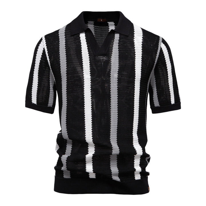 Herren nan kurzärmeliges Strickpolo mit Reverskragen und strukturierter Maschenware Drune