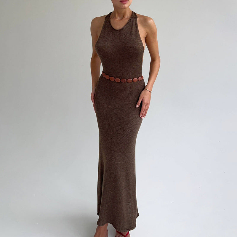 Damen Figurbetontes Maxikleid mit eleganter Raffung Drune