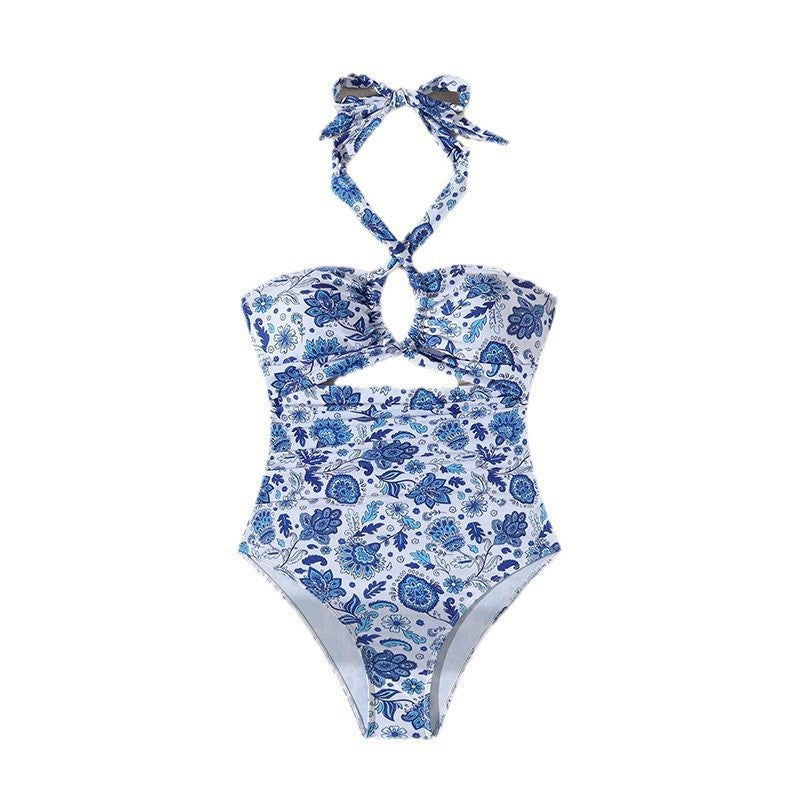 Damen Einteiler Badeanzug mit raffinierten Cut-Outs und modischem Halterdesign Drune