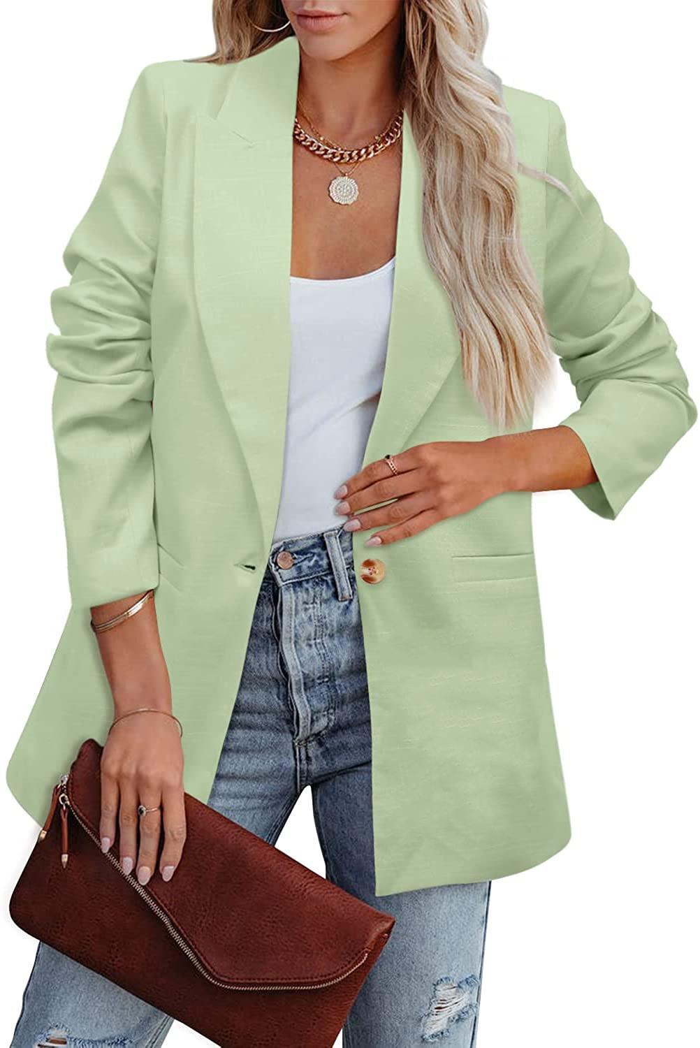Damen Eleganter Freizeitblazer mit lässigem Schnitt und zwei Taschen Drune