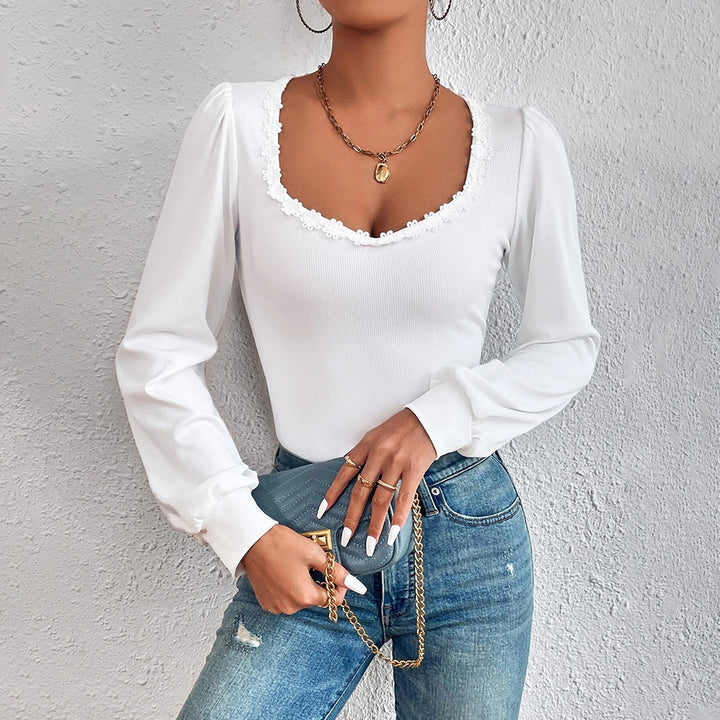Damen Langarmshirt mit eleganter Rüschendekoration und taillierter Passform Drune