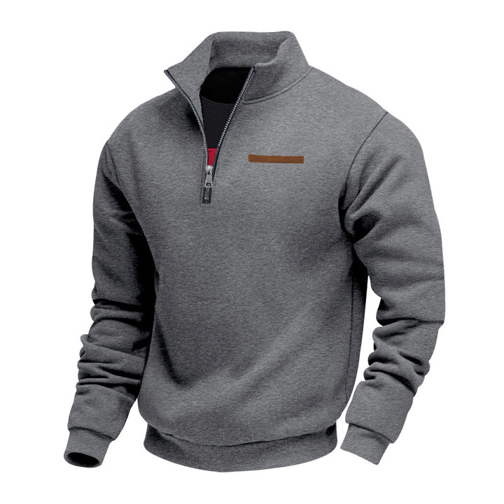 Herren modischer Kapuzenpullover mit halbem Reißverschluss und hochwertigen Details Drune