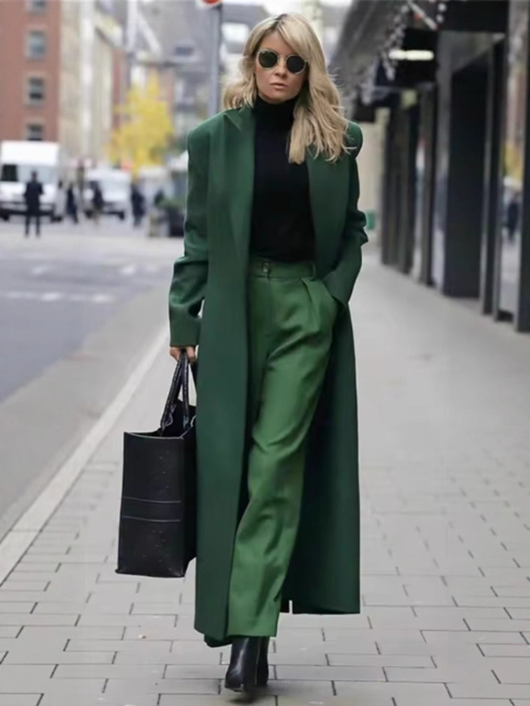 Damen eleganter und leichter Trenchcoat mit hohem Kragen und tailliertem Schnitt Drune