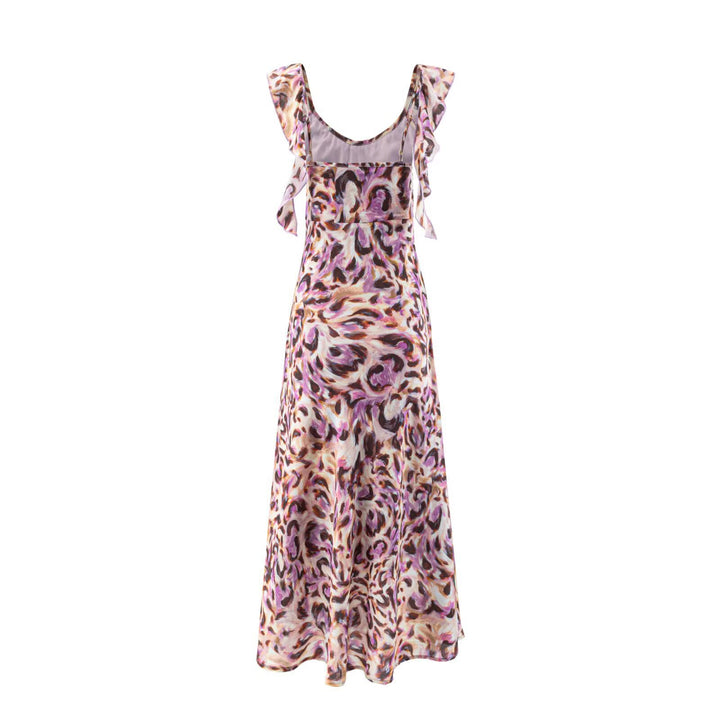 Damen Maxikleid mit elegantem Rüschensaum und floralem Muster Drune