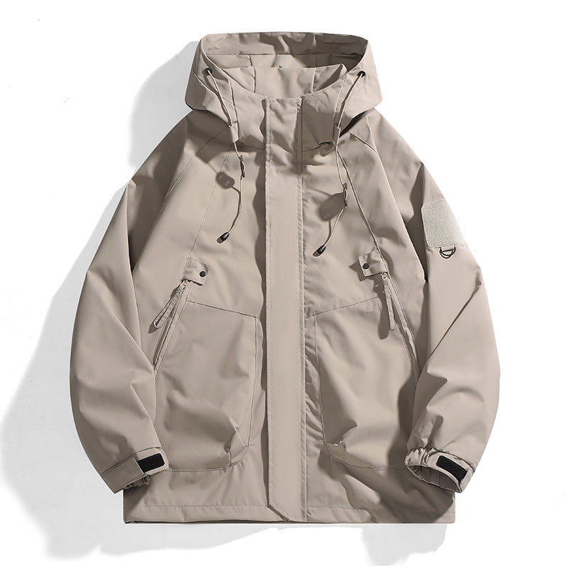 Damen wasserdichte Outdoor-Jacke mit verstellbarer Kapuze und atmungsaktiven Einsätzen Drune