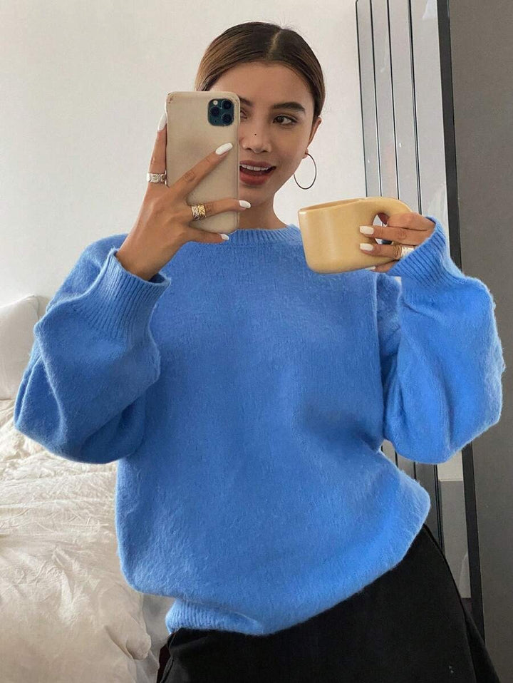 Damen Pullover mit weitem Schnitt aus feinem Strickmaterial Drune