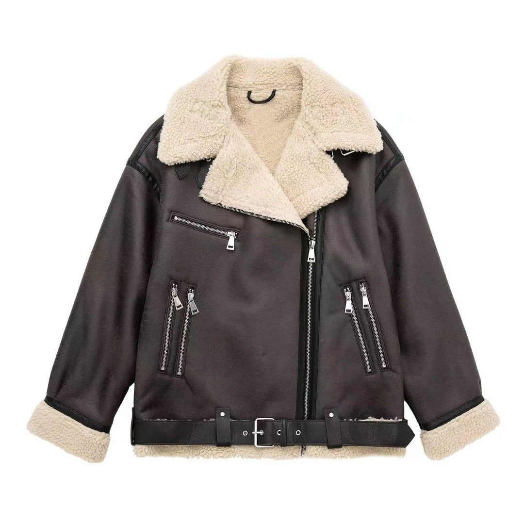 Drune | Braune Lederfliegerjacke für Damen