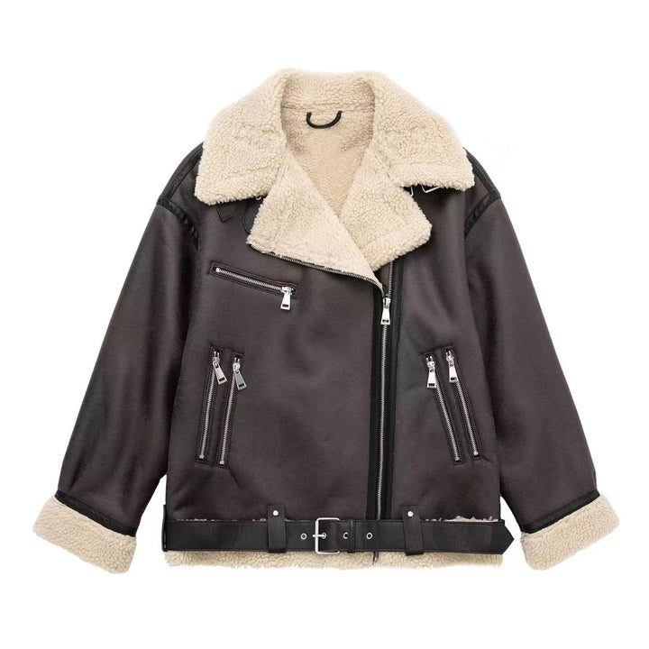 Drune | Braune Lederfliegerjacke für Damen
