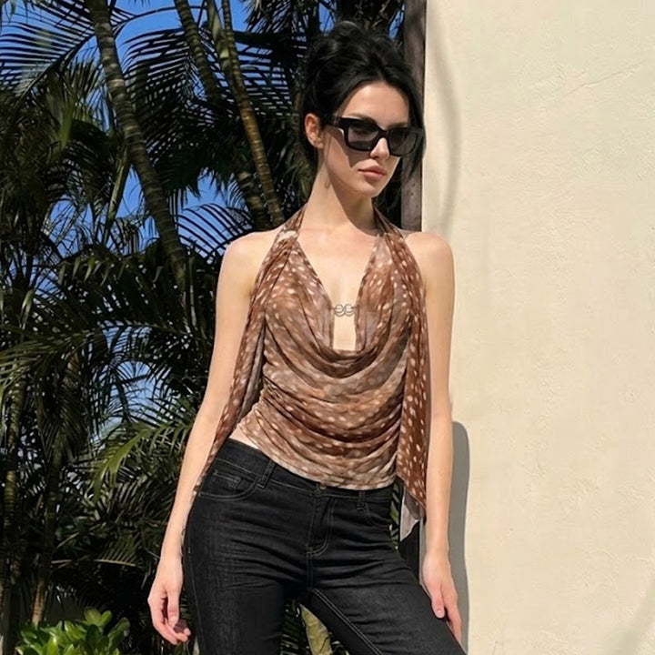 Damen stilvolle Halbtransparente Bluse mit Rüschendetails Drune