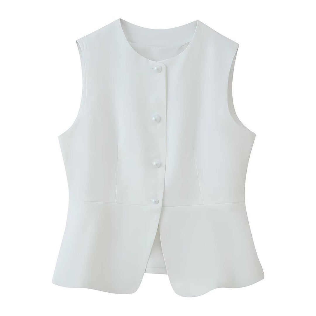 Damen ärmellose Blazer-Jacke Drune