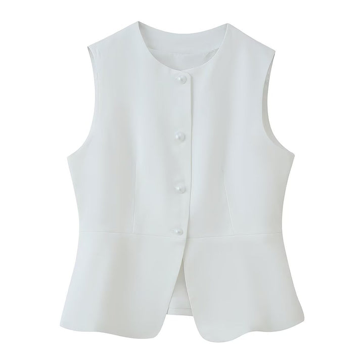 Damen ärmellose Blazer-Jacke Drune