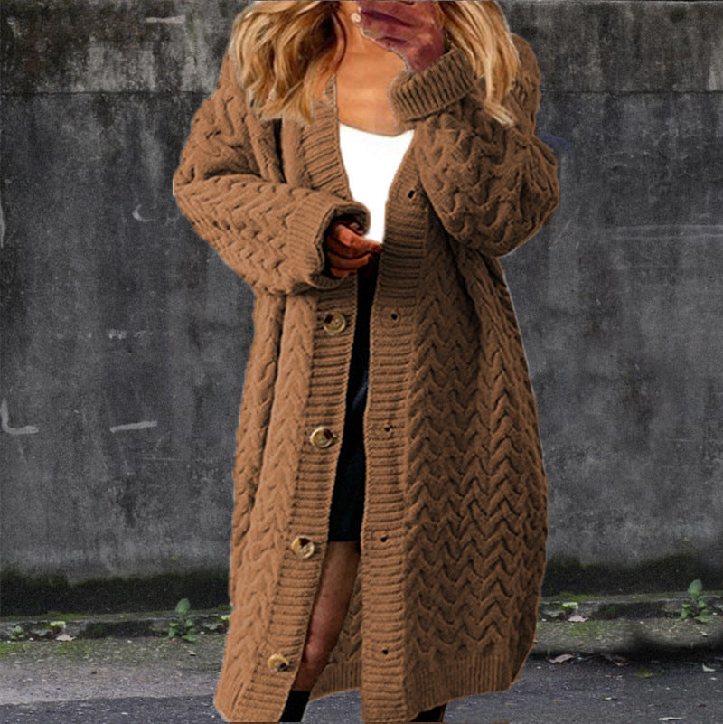 Damen Grobstrick-Cardigan mit eleganten Knopfdetails und strukturiertem Design Drune