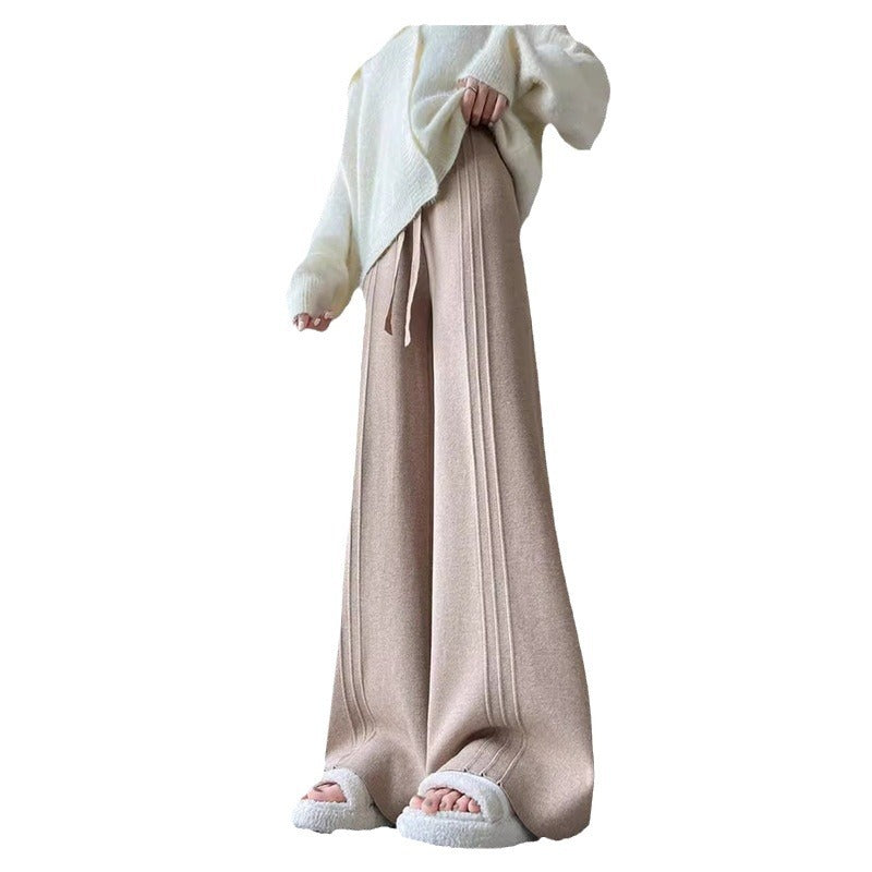 Damen Flauschige Strickjacke mit weiten Ärmeln und breitem Kragen Drune